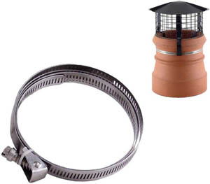 Econcowl Stainless Steel Jubilee Clip for Anti Downdraught Cowl