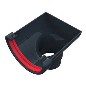 Round Anthracite Grey Stop End Outlet