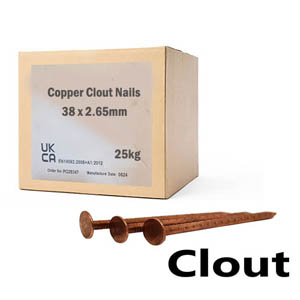 38x2.65mm Copper Clout 25kg box