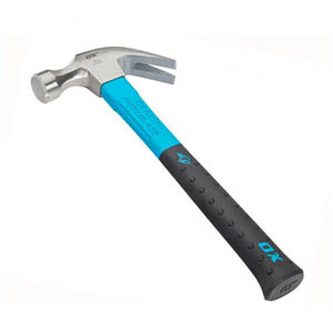 OX Trade Fiberglass Handle Claw Hammer 16oz / 450g