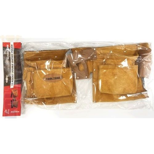 10 Pocket Double Leather T/Zone Pouch- With Hammer Loop