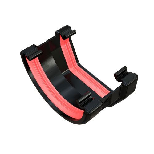 Square to Round Gutter Adaptor Black