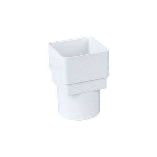 Square to Round Downpipe Adaptor White