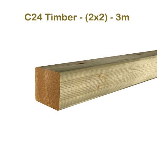 47x50mm Treated Timber C24 (2x2) 3m