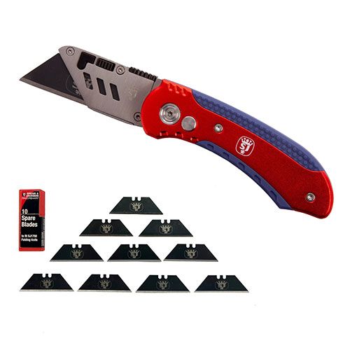 Spear & Jackson Spear and Jackson SJ1750 Folding Knife with 10 Pack of Spare Blades
