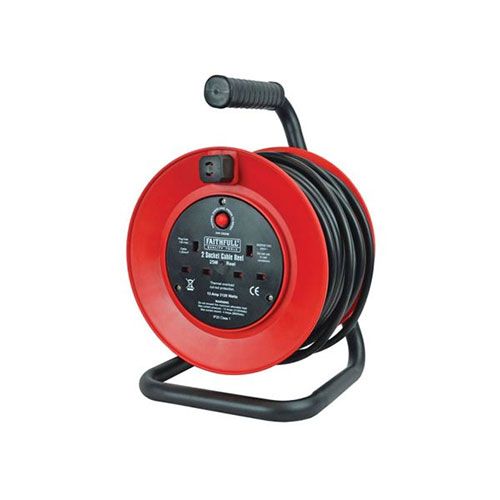 Faithfull Cable Reel 240v 10m 4 Socket
