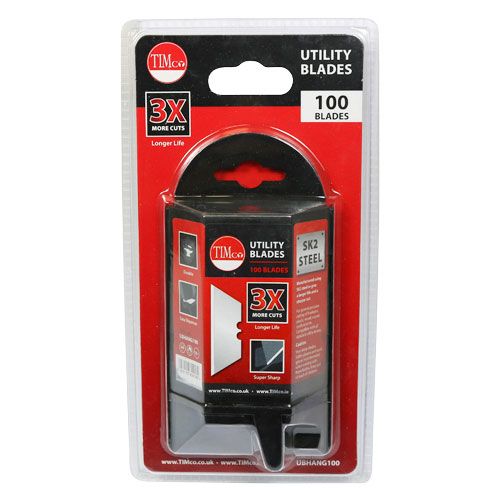 TIMCO Utility Knife Blades Case of (100 Straight) 